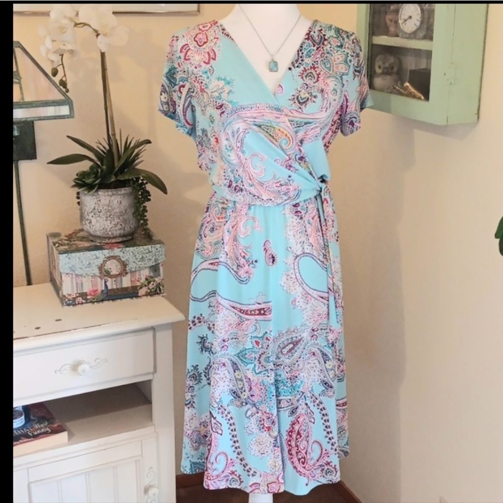 Shelby & Palmer Soft Knit Paisley8 Textured Dress